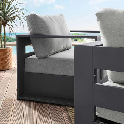 Modway - Tahoe Outdoor Patio Powder-Coated Aluminum 2-Piece Armchair Set - EEI-5751-GRY-GRY veiw 6