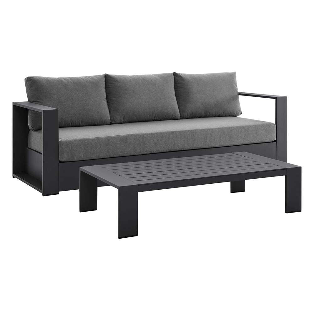 Modway - Tahoe Outdoor Patio Powder-Coated Aluminum 2-Piece Set - EEI-5750-GRY-CHA veiw 1