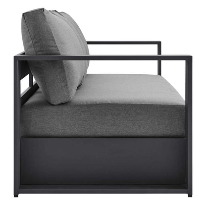 Modway - Tahoe Outdoor Patio Powder-Coated Aluminum 2-Piece Set - EEI-5750-GRY-CHA veiw 4