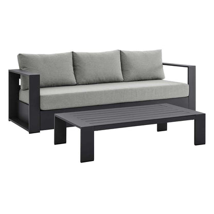 Modway - Tahoe Outdoor Patio Powder-Coated Aluminum 2-Piece Set - EEI-5750-GRY-GRY veiw 1