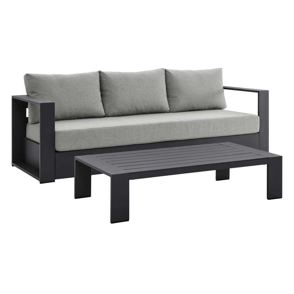 Modway - Tahoe Outdoor Patio Powder-Coated Aluminum 2-Piece Set - EEI-5750-GRY-GRY veiw 2