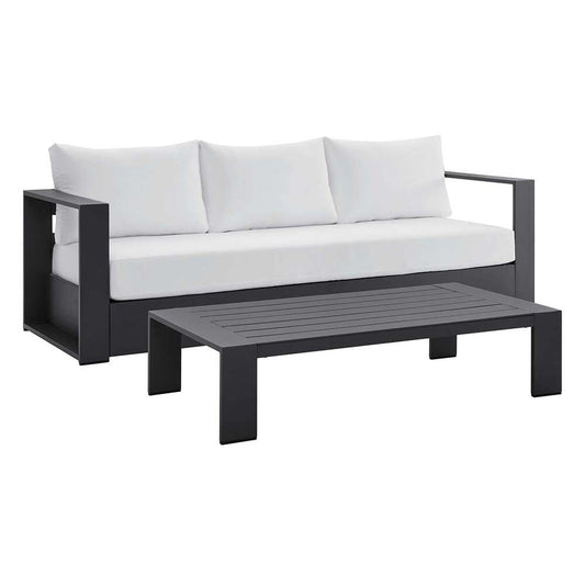 Modway - Tahoe Outdoor Patio Powder-Coated Aluminum 2-Piece Set - EEI-5750-GRY-WHI veiw 1