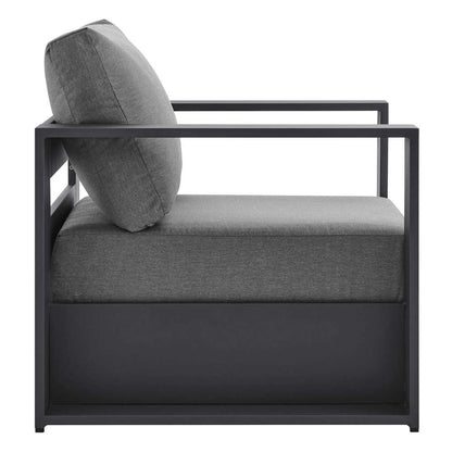 Modway - Tahoe Outdoor Patio Powder-Coated Aluminum 3-Piece Set - EEI-5748-GRY-CHA veiw 4