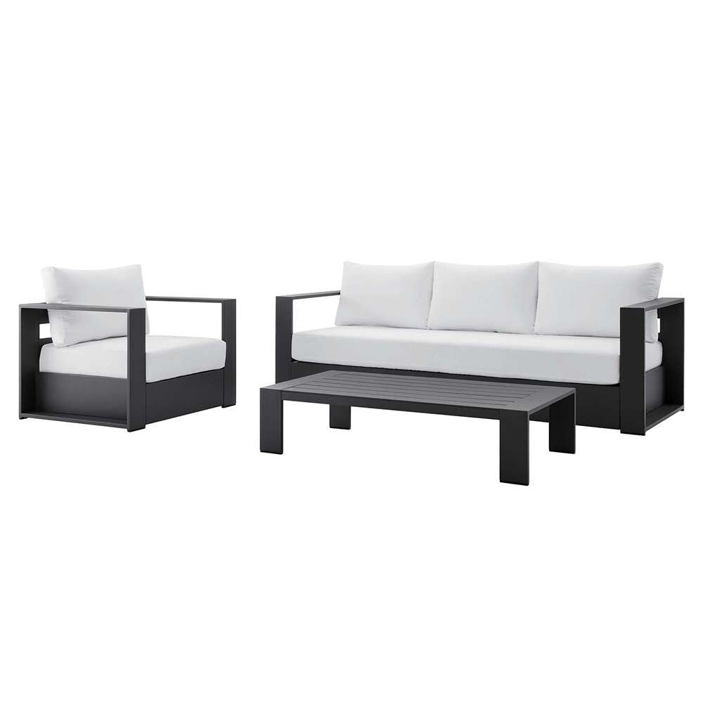 Modway - Tahoe Outdoor Patio Powder-Coated Aluminum 3-Piece Set - EEI-5748-GRY-WHI veiw 1