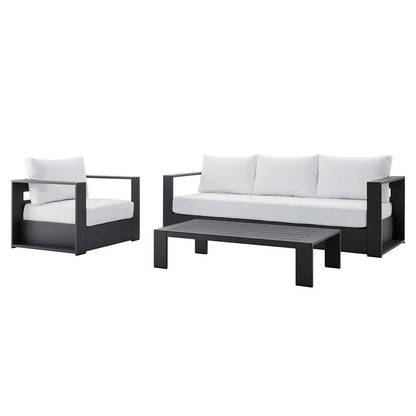 Modway - Tahoe Outdoor Patio Powder-Coated Aluminum 3-Piece Set - EEI-5748-GRY-WHI veiw 1