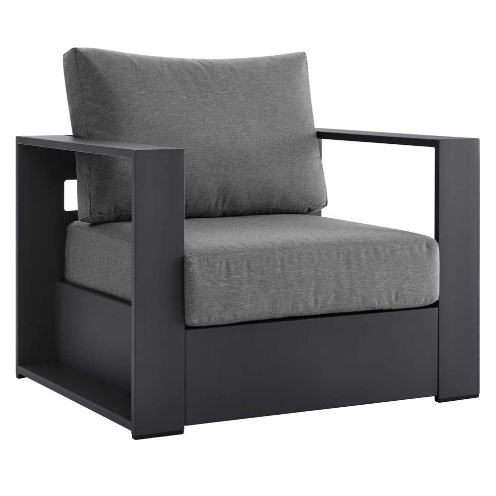 Modway - Tahoe Outdoor Patio Powder-Coated Aluminum 4-Piece Set - EEI-5749-GRY-CHA veiw 4