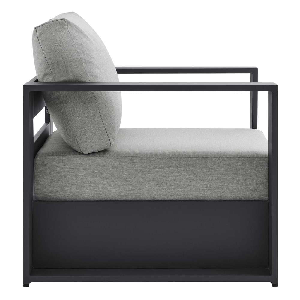 Modway - Tahoe Outdoor Patio Powder-Coated Aluminum 4-Piece Set - EEI-5749-GRY-GRY veiw 5