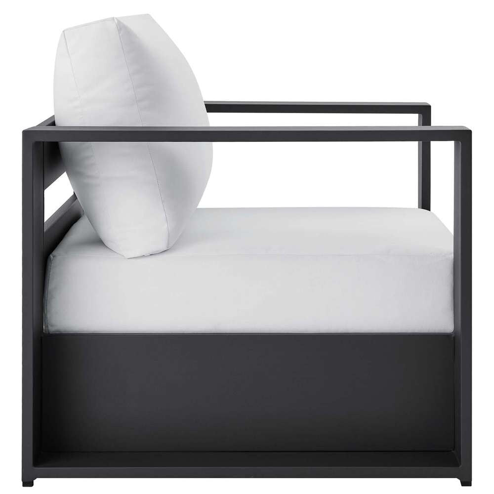 Modway - Tahoe Outdoor Patio Powder-Coated Aluminum 4-Piece Set - EEI-5749-GRY-WHI veiw 5