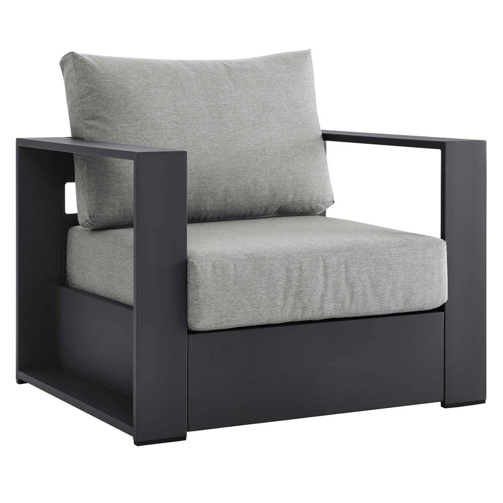 Modway - Tahoe Outdoor Patio Powder-Coated Aluminum Armchair - EEI-5675-GRY-GRY veiw 2