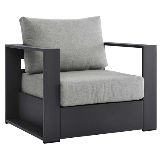 Modway - Tahoe Outdoor Patio Powder-Coated Aluminum Armchair - EEI-5675-GRY-GRY veiw 2