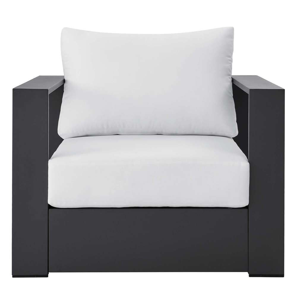 Modway - Tahoe Outdoor Patio Powder-Coated Aluminum Armchair - EEI-5675-GRY-WHI veiw 6