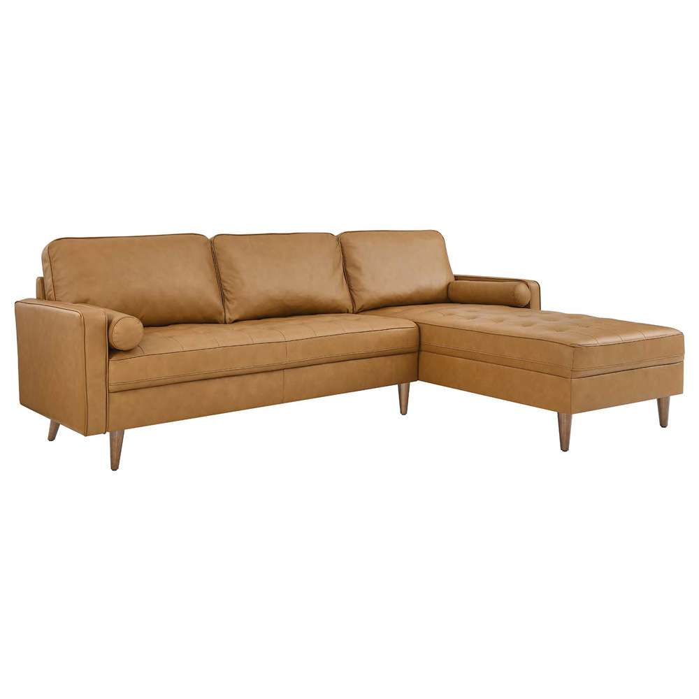 Modway - Valour 98in Leather Sectional Sofa - EEI-5873-TAN veiw 2
