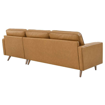 Modway - Valour 98in Leather Sectional Sofa - EEI-5873-TAN veiw 4