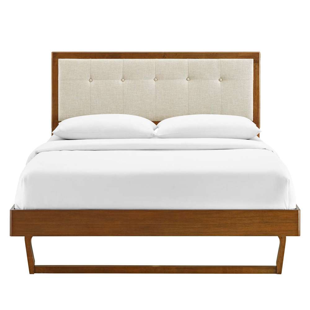Modway - Willow Full Wood Platform Bed With Angular Frame - MOD-6634-WAL-BEI veiw 5