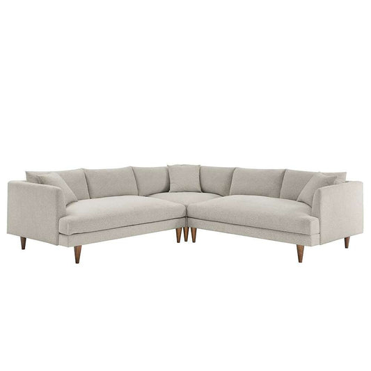 Modway - Zoya Down Filled Overstuffed 3 Piece Sectional Sofa - EEI-6613-HEI veiw 1