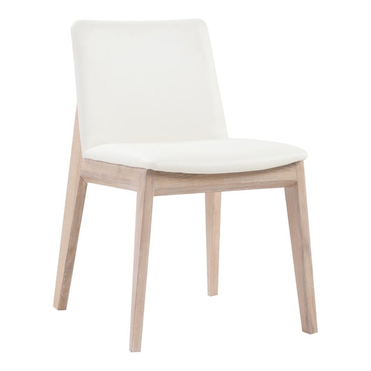 Moes Home - Deco Oak Dining Chair White Pvc (Set of 2) - BC-1086-05 veiw 1
