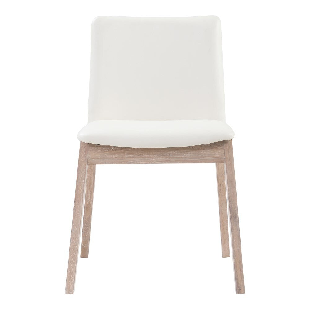 Moes Home - Deco Oak Dining Chair White Pvc (Set of 2) - BC-1086-05 veiw 2