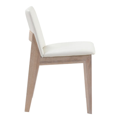 Moes Home - Deco Oak Dining Chair White Pvc (Set of 2) - BC-1086-05 veiw 3