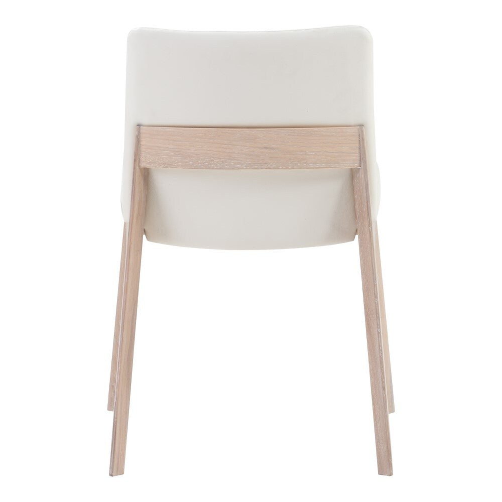 Moes Home - Deco Oak Dining Chair White Pvc (Set of 2) - BC-1086-05 veiw 4
