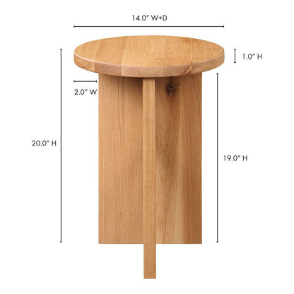 Moes Home - Grace Accent Table Natural Oak - BC-1122-24 veiw 6