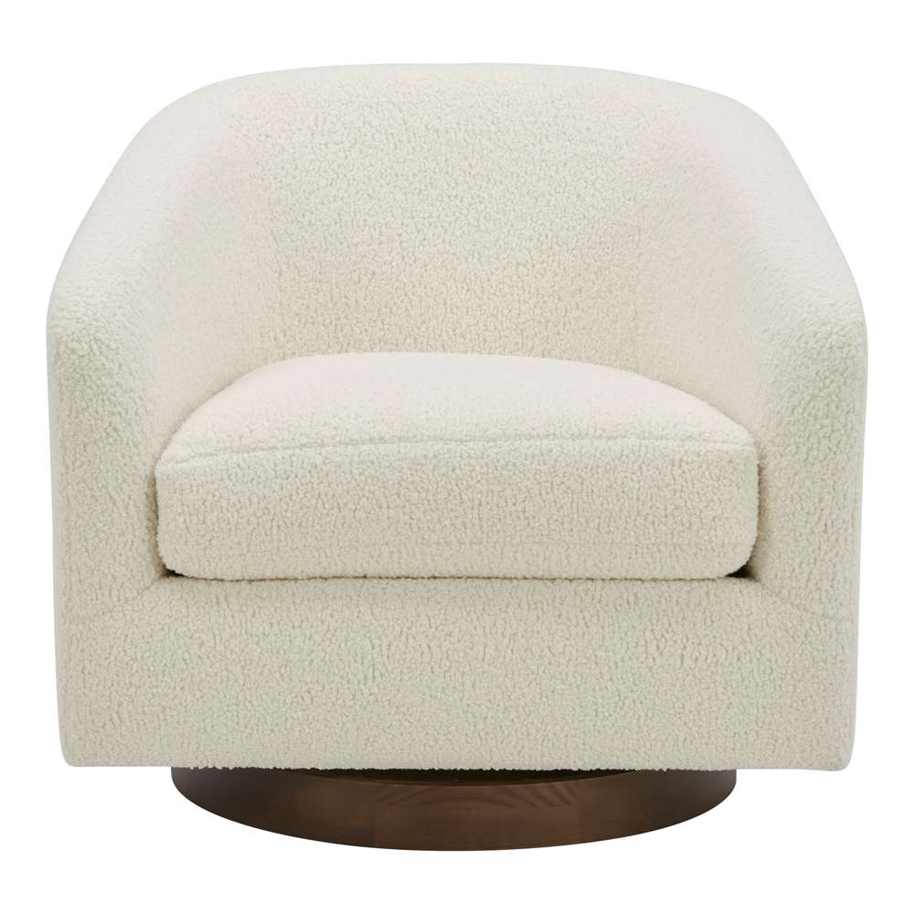 Moes Home - Oscy Swivel Chair Vegan Shearling White - KQ-1015-24 veiw 1
