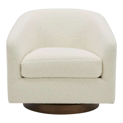 Moes Home - Oscy Swivel Chair Vegan Shearling White - KQ-1015-24 veiw 1
