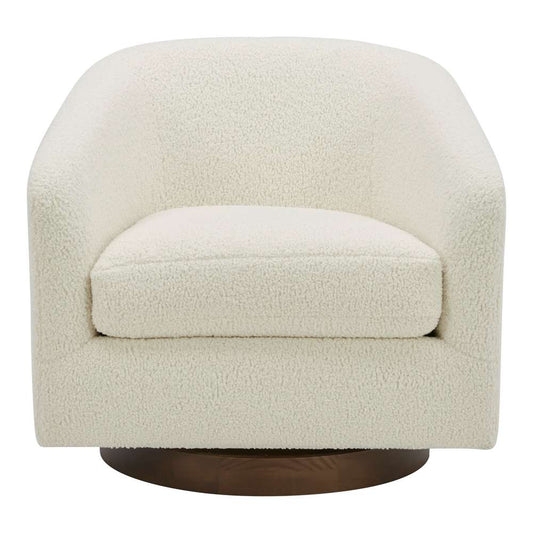 Moes Home - Oscy Swivel Chair Vegan Shearling White - KQ-1015-24 veiw 1