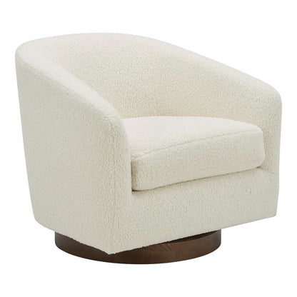 Moes Home - Oscy Swivel Chair Vegan Shearling White - KQ-1015-24 veiw 2