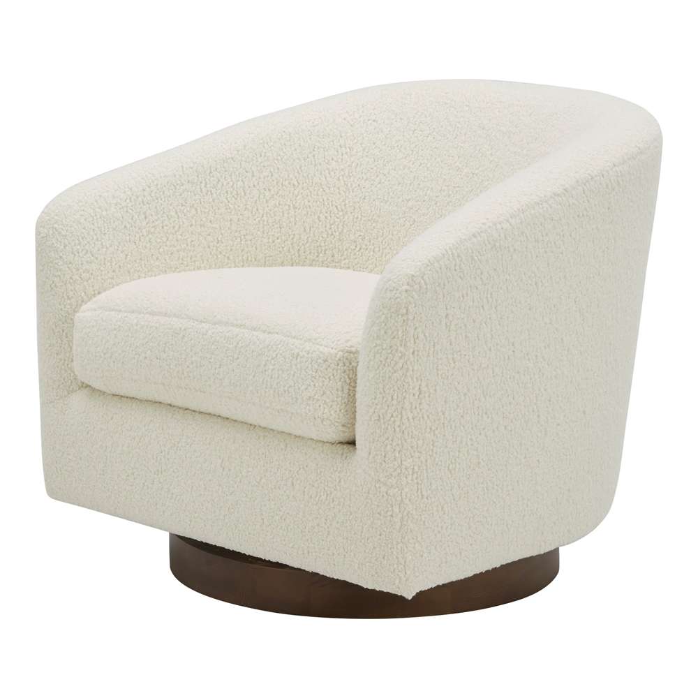Moes Home - Oscy Swivel Chair Vegan Shearling White - KQ-1015-24 veiw 5