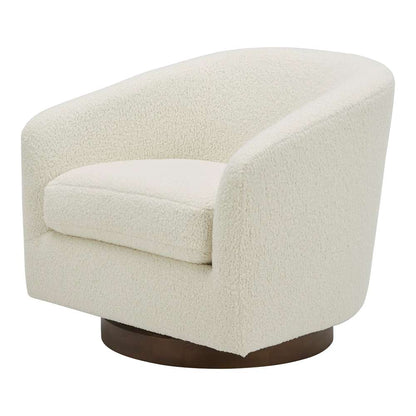 Moes Home - Oscy Swivel Chair Vegan Shearling White - KQ-1015-24 veiw 5