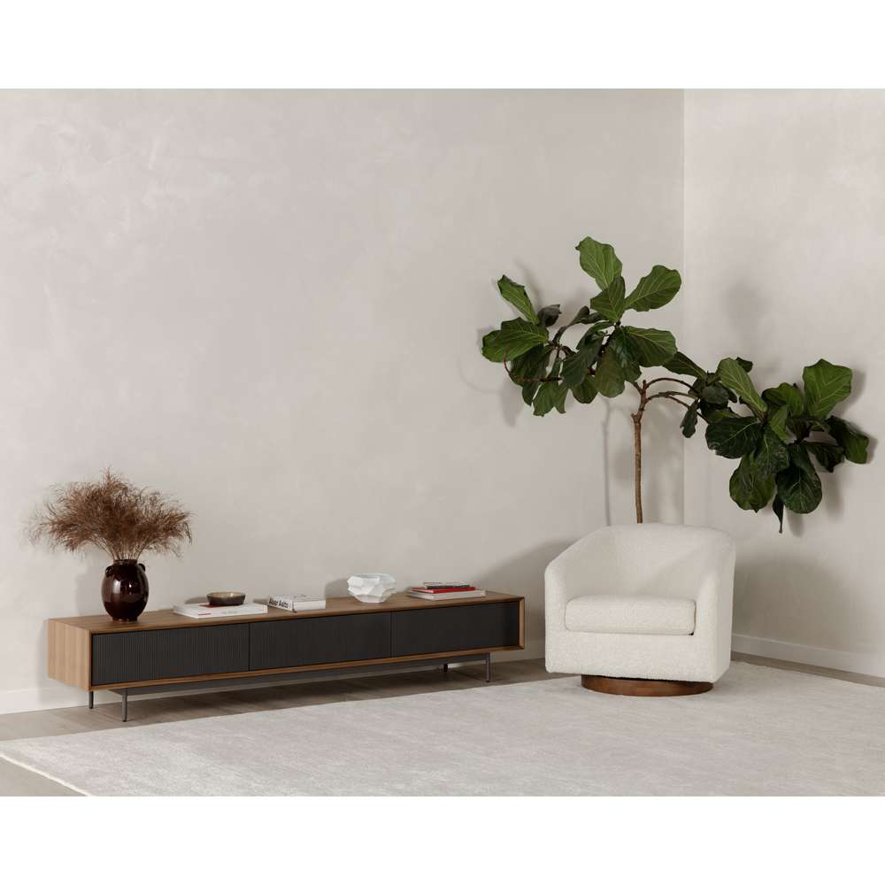 Moes Home - Oscy Swivel Chair Vegan Shearling White - KQ-1015-24 veiw 11