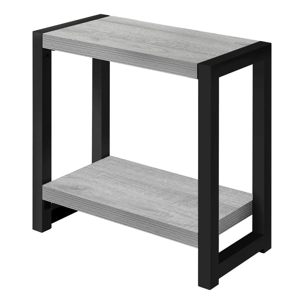 Monarch Specialties - Accent Table, Side, End, Narrow, Small, 2 Tier, Living Room, Bedroom, Metal, Laminate, Grey, Black, Contemporary, Modern - I-2082 veiw 1