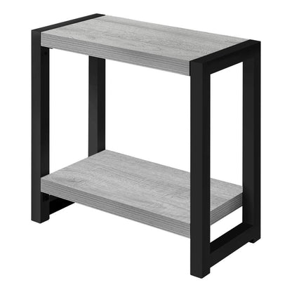 Monarch Specialties - Accent Table, Side, End, Narrow, Small, 2 Tier, Living Room, Bedroom, Metal, Laminate, Grey, Black, Contemporary, Modern - I-2082 veiw 1