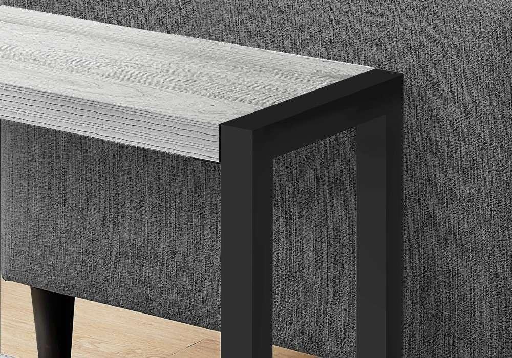 Monarch Specialties - Accent Table, Side, End, Narrow, Small, 2 Tier, Living Room, Bedroom, Metal, Laminate, Grey, Black, Contemporary, Modern - I-2082 veiw 2
