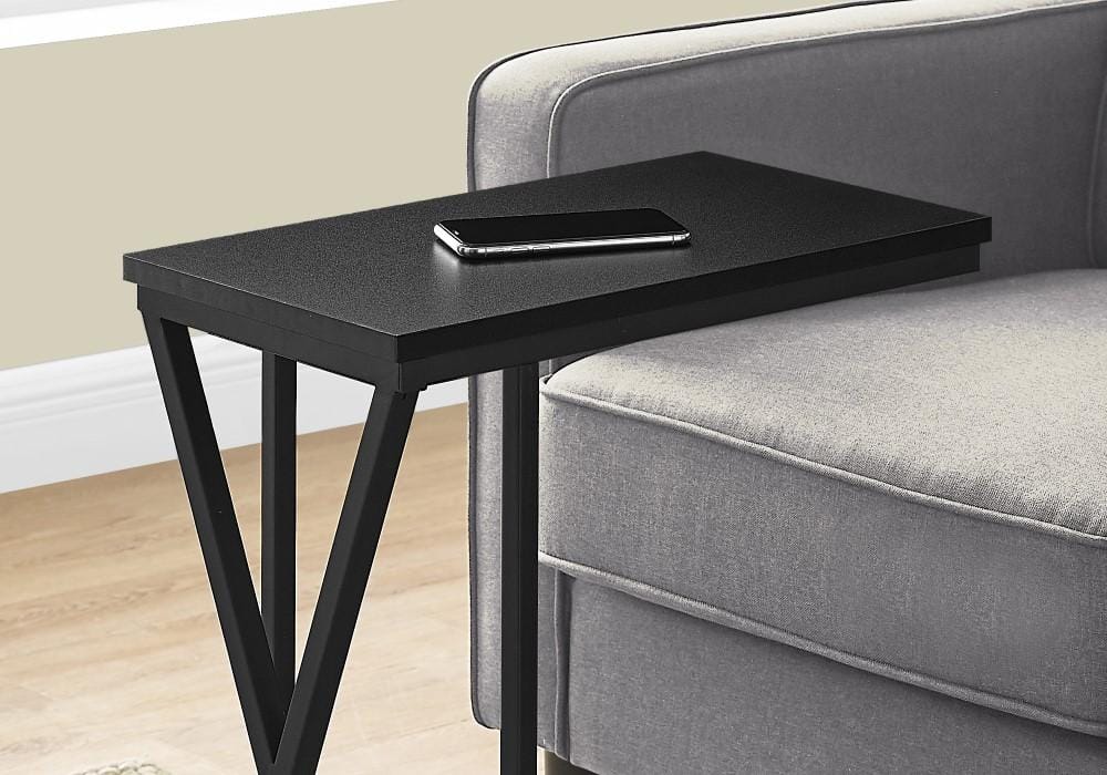 Monarch Specialties - Accent Table, C-Shaped, End, Side, Snack, Living Room, Bedroom, Metal, Laminate, Black, Contemporary, Modern - I-3247 veiw 3