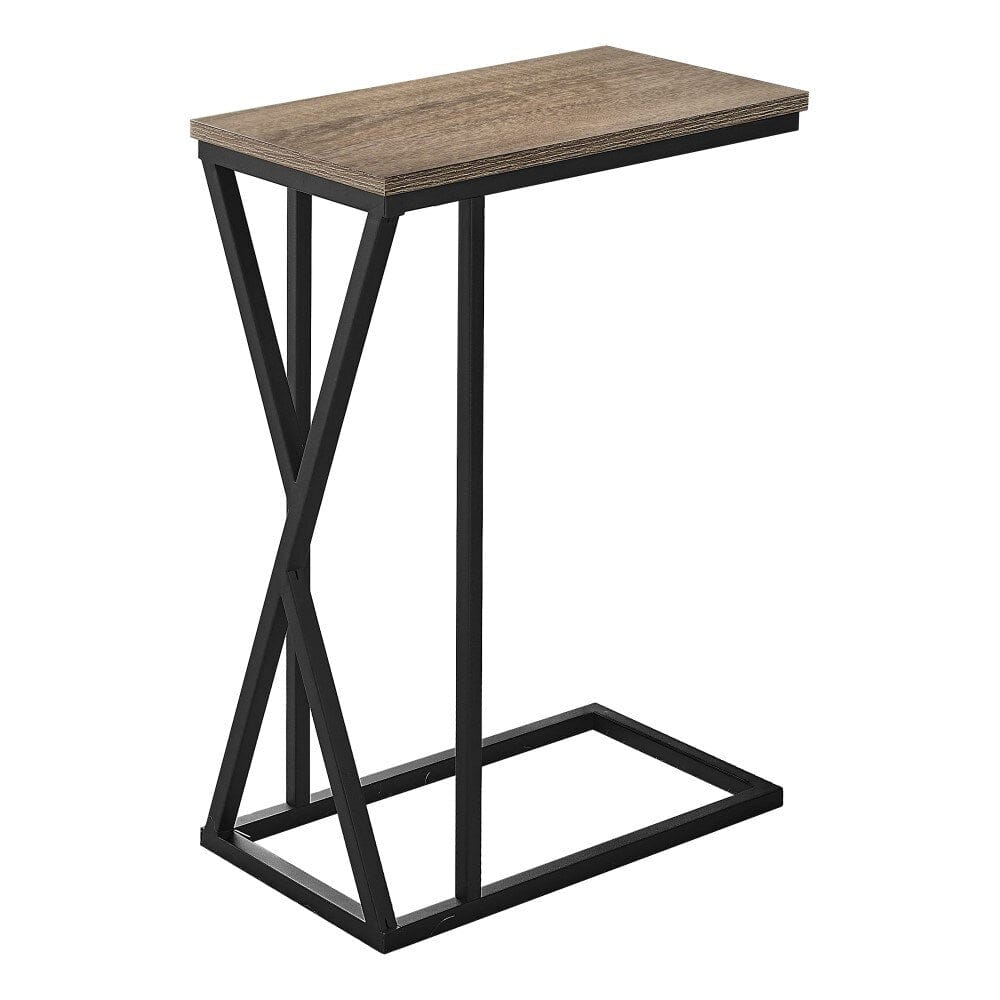 Monarch Specialties - Accent Table, C-Shaped, End, Side, Snack, Living Room, Bedroom, Metal, Laminate, Brown, Black, Contemporary, Modern - I-3249 veiw 1