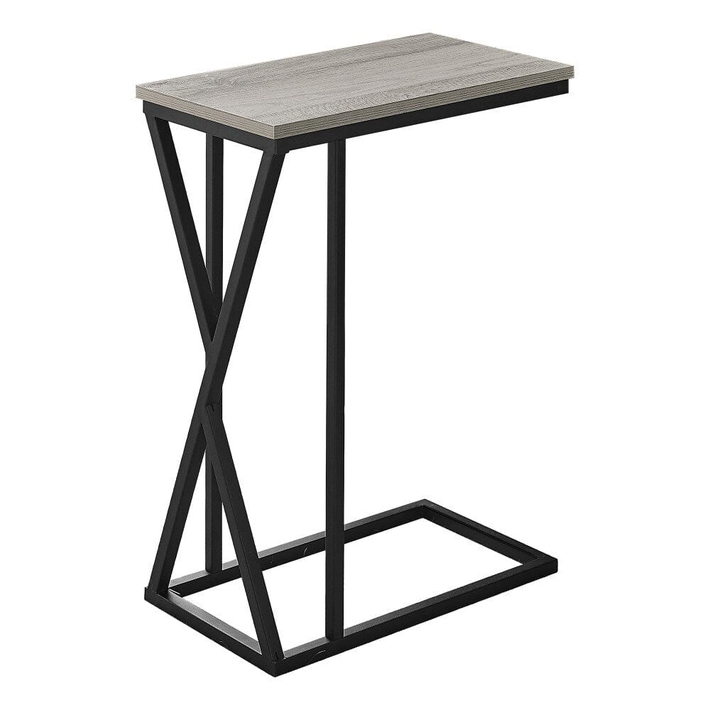 Monarch Specialties - Accent Table, C-Shaped, End, Side, Snack, Living Room, Bedroom, Metal, Laminate, Grey, Black, Contemporary, Modern - I-3248 veiw 1