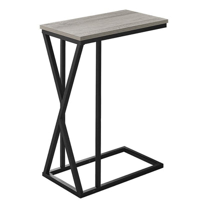 Monarch Specialties - Accent Table, C-Shaped, End, Side, Snack, Living Room, Bedroom, Metal, Laminate, Grey, Black, Contemporary, Modern - I-3248 veiw 1