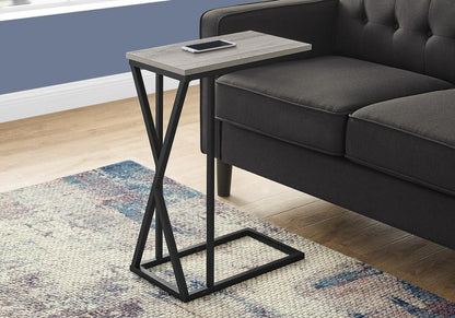 Monarch Specialties - Accent Table, C-Shaped, End, Side, Snack, Living Room, Bedroom, Metal, Laminate, Grey, Black, Contemporary, Modern - I-3248 veiw 2