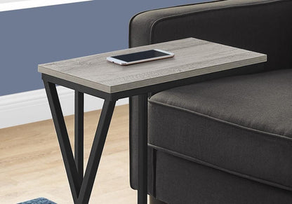 Monarch Specialties - Accent Table, C-Shaped, End, Side, Snack, Living Room, Bedroom, Metal, Laminate, Grey, Black, Contemporary, Modern - I-3248 veiw 3
