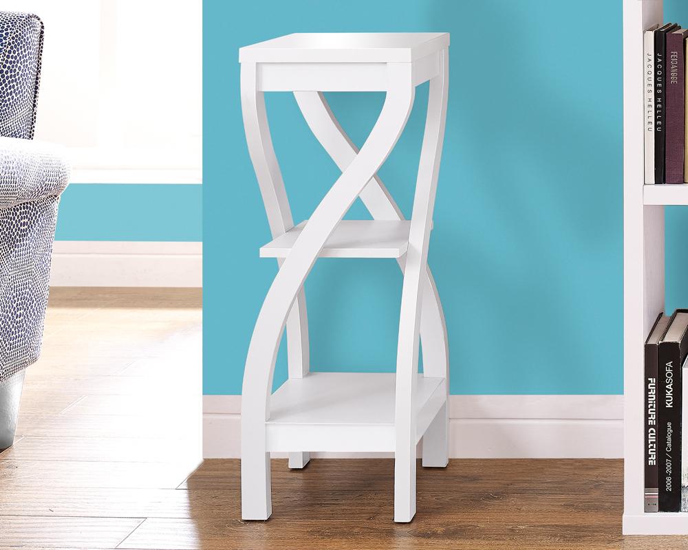 Monarch Specialties - Accent Table, Side, End, Plant Stand, Square, Living Room, Bedroom, Laminate, White, Contemporary, Modern - I-2479 veiw 1