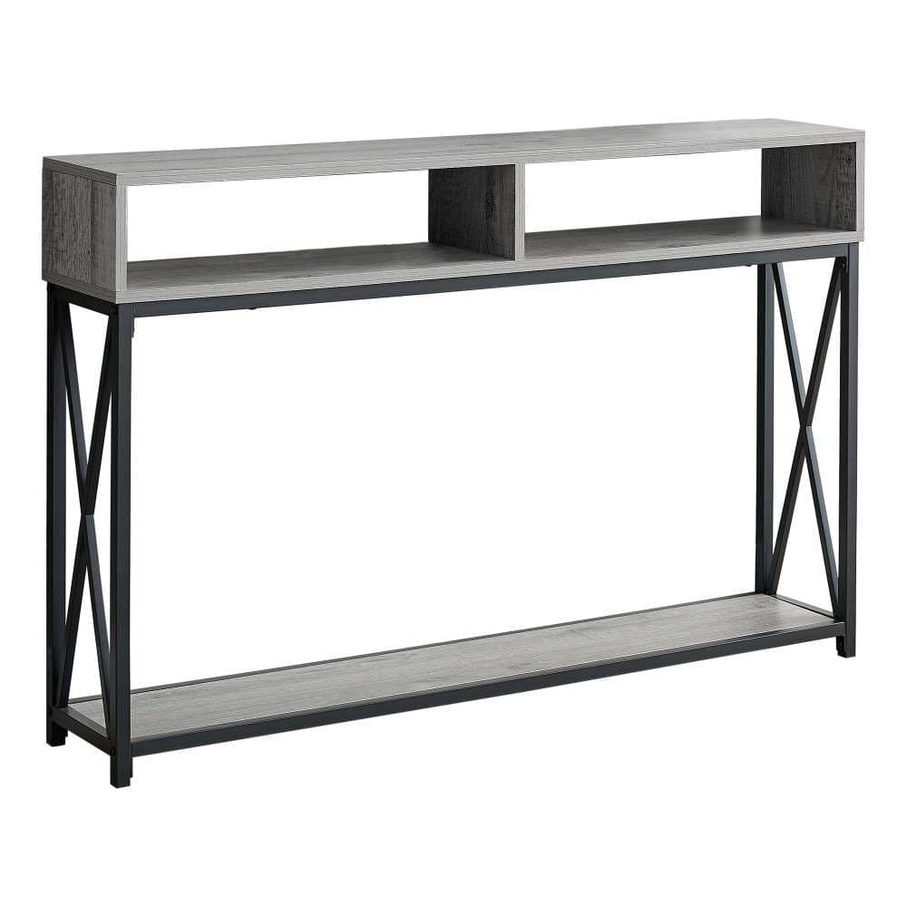 Monarch Specialties - Accent Table, Console, Entryway, Narrow, Sofa, Living Room, Bedroom, Metal, Laminate, Grey, Black, Contemporary, Modern - I-3572 veiw 1