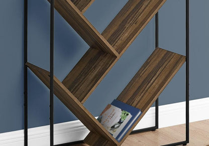 Monarch Specialties - Bookshelf, Bookcase, Etagere, 3 Tier, 60inH, Office, Bedroom, Metal, Laminate, Black, Brown, Contemporary, Modern - I-2202 veiw 3