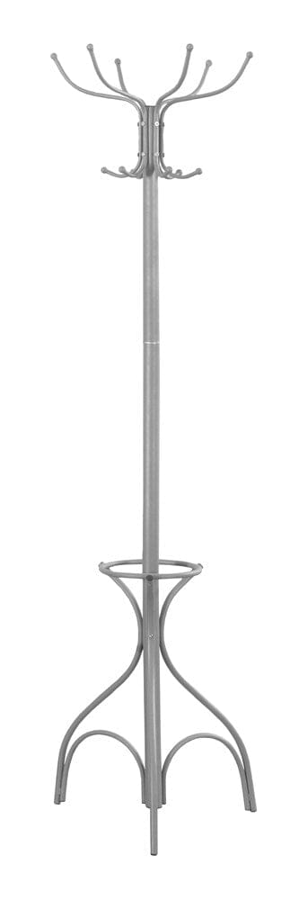 Monarch Specialties - Coat Rack, Hall Tree, Free Standing, 12 Hooks, Entryway, 70inH, Umbrella Holder, Bedroom, Metal, Grey, Contemporary, Modern - I-2032 veiw 2