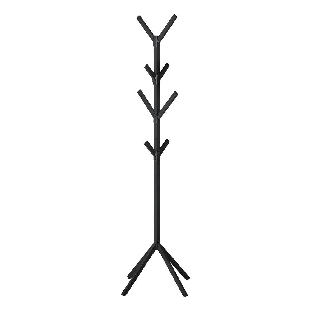 Monarch Specialties - Coat Rack, Hall Tree, Free Standing, 8 Hooks, Entryway, 70inH, Bedroom, Metal, Black, Contemporary, Modern - I-2057 veiw 1