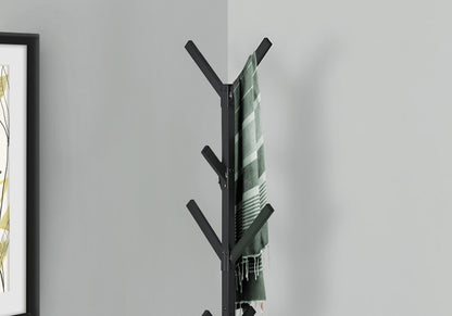Monarch Specialties - Coat Rack, Hall Tree, Free Standing, 8 Hooks, Entryway, 70inH, Bedroom, Metal, Black, Contemporary, Modern - I-2057 veiw 3
