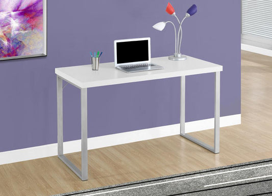 Monarch Specialties - Computer Desk, Home Office, Laptop, 48inL, Work, Metal, Laminate, White, Grey, Contemporary, Modern - I-7154 veiw 1