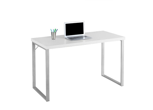 Monarch Specialties - Computer Desk, Home Office, Laptop, 48inL, Work, Metal, Laminate, White, Grey, Contemporary, Modern - I-7154 veiw 2