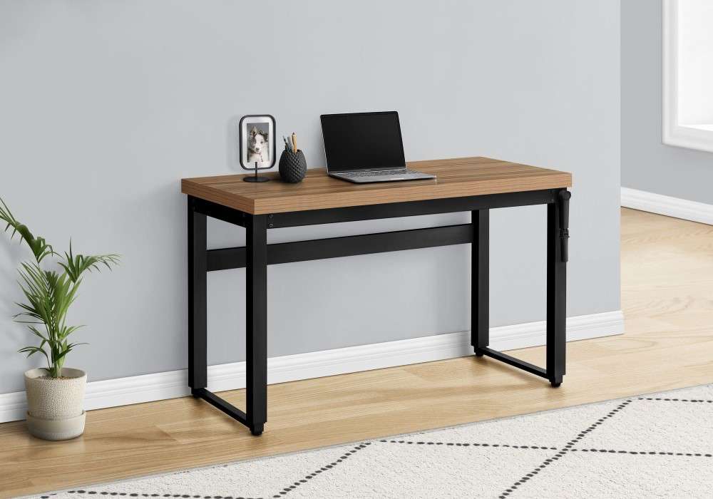 Monarch Specialties - Computer Desk, Home Office, Standing, Adjustable, 48inL, Work, Laptop, Metal, Laminate, Brown, Black, Contemporary, Modern - I-7677 veiw 1