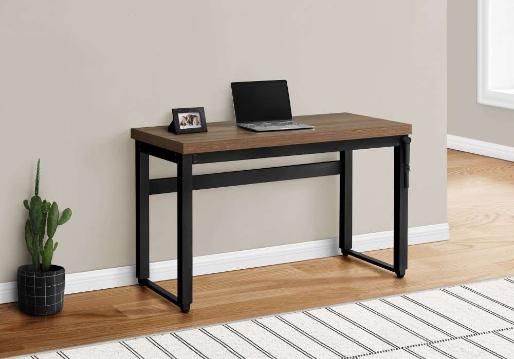 Monarch Specialties - Computer Desk, Home Office, Standing, Adjustable, 48inL, Work, Laptop, Metal, Laminate, Walnut, Black, Contemporary, Modern - I-7675 veiw 1